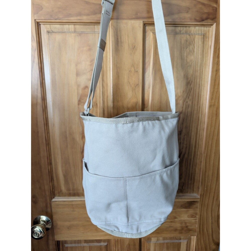 Everlane The Lantern Bag Canvas Shoulder Bucket Tote Crossbody Beige Clean
